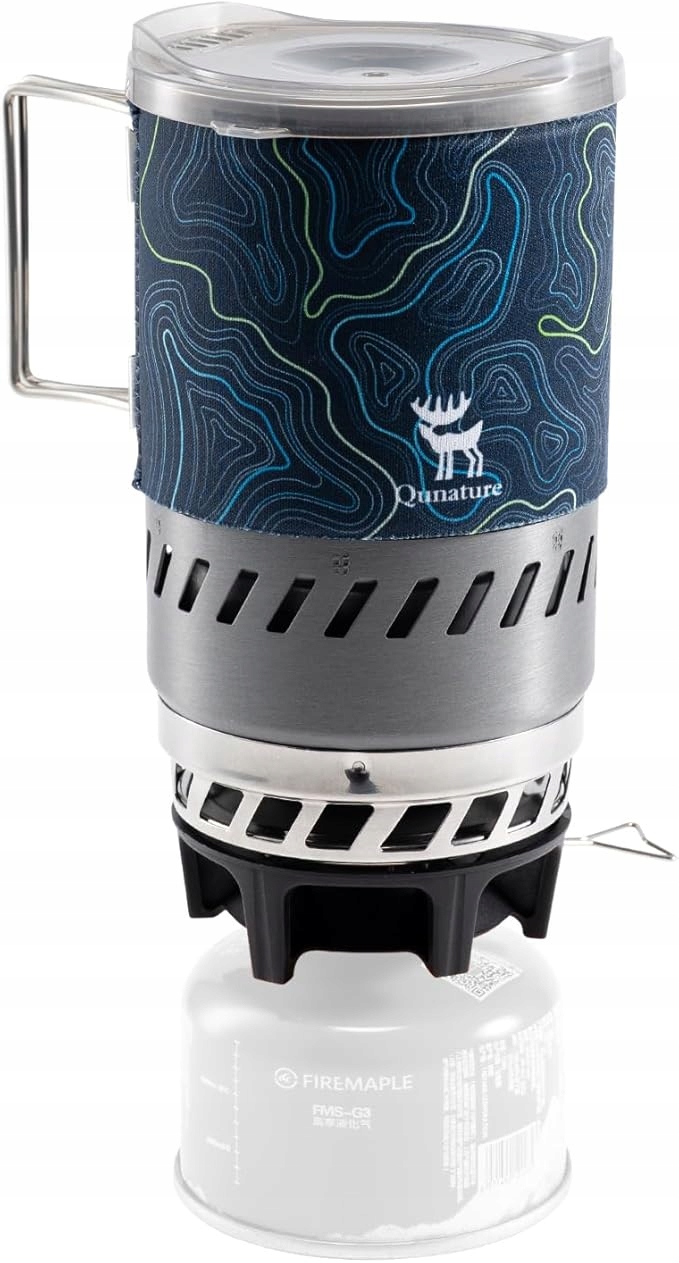 Qunature Plynový bivakovací vařič s kelímkem 600 ml, ultralehký