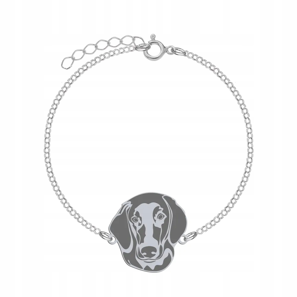Stříbrný náramek s Flat Coated Retriever 925 Šperky Gravírování Bonus