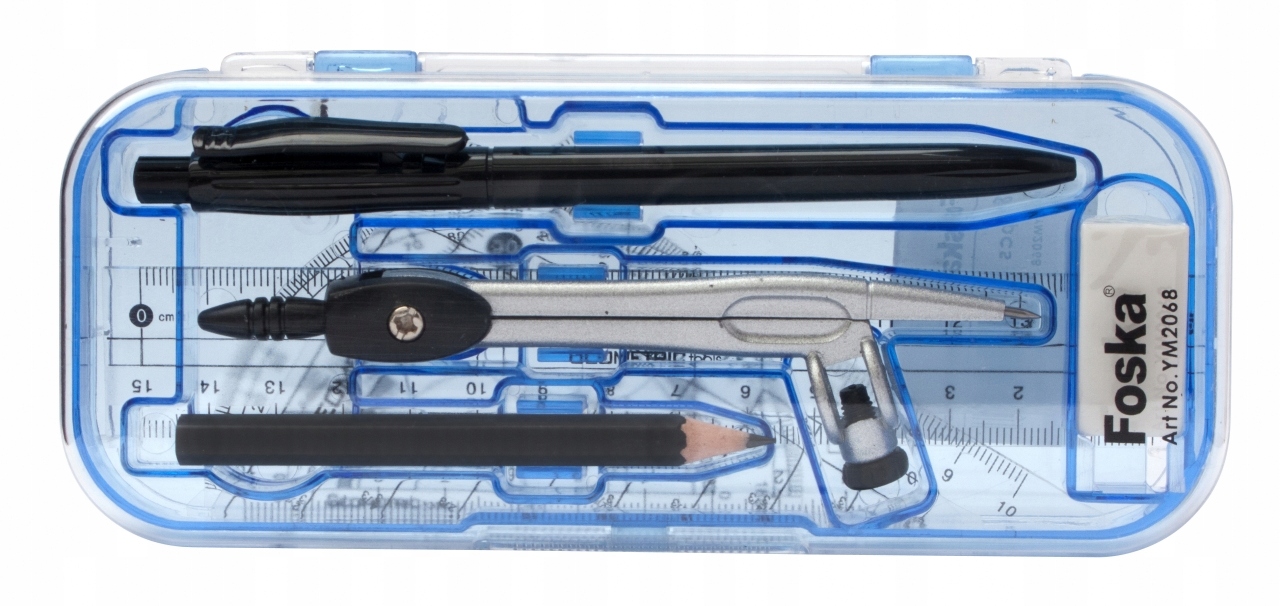 Cyrkiel z zestawem geometrycznym - 8 elementy YM2068