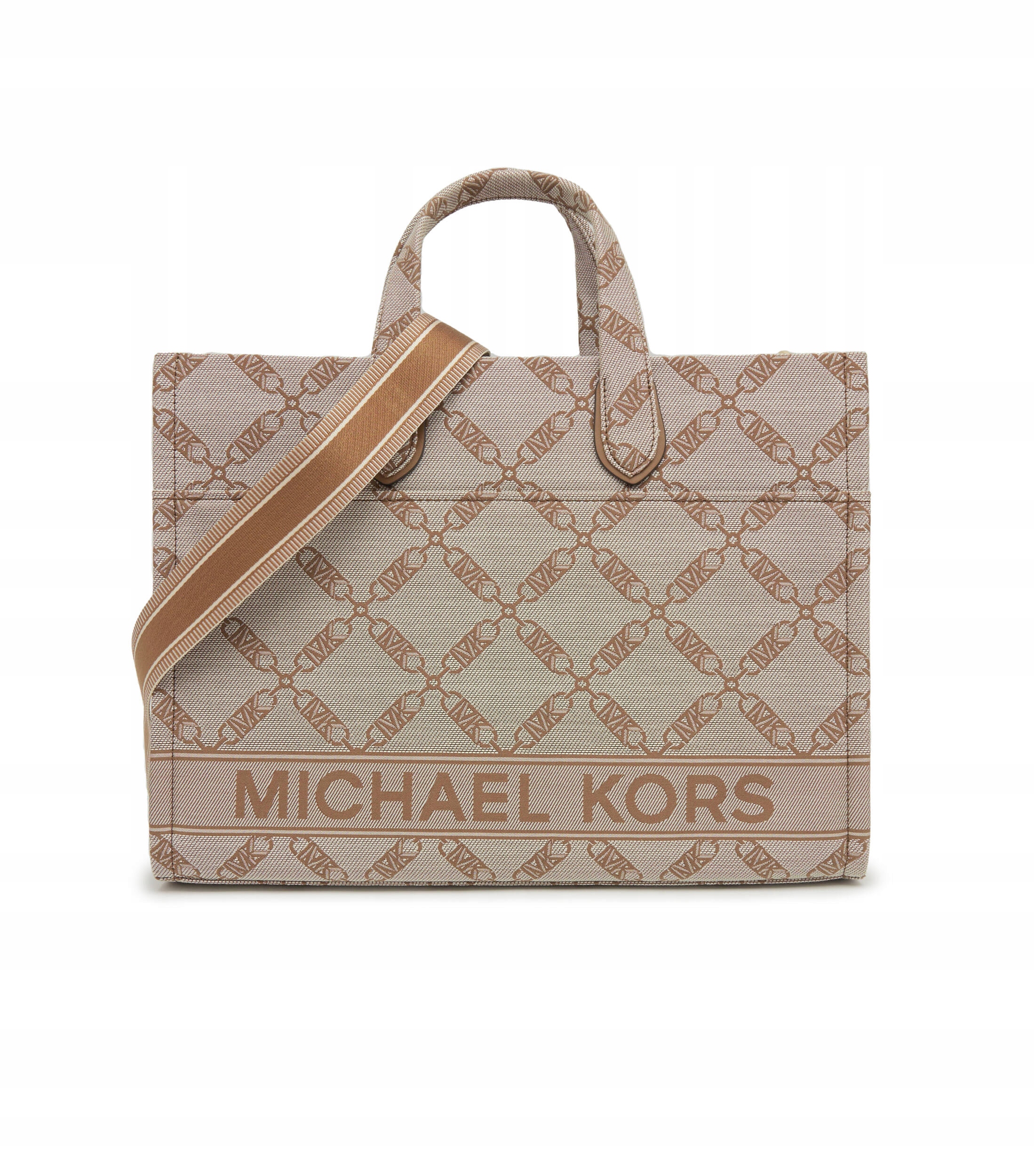 Michael Kors Shopper Béžový S Logovaným Potiskem Městský 30x40x12 Opa