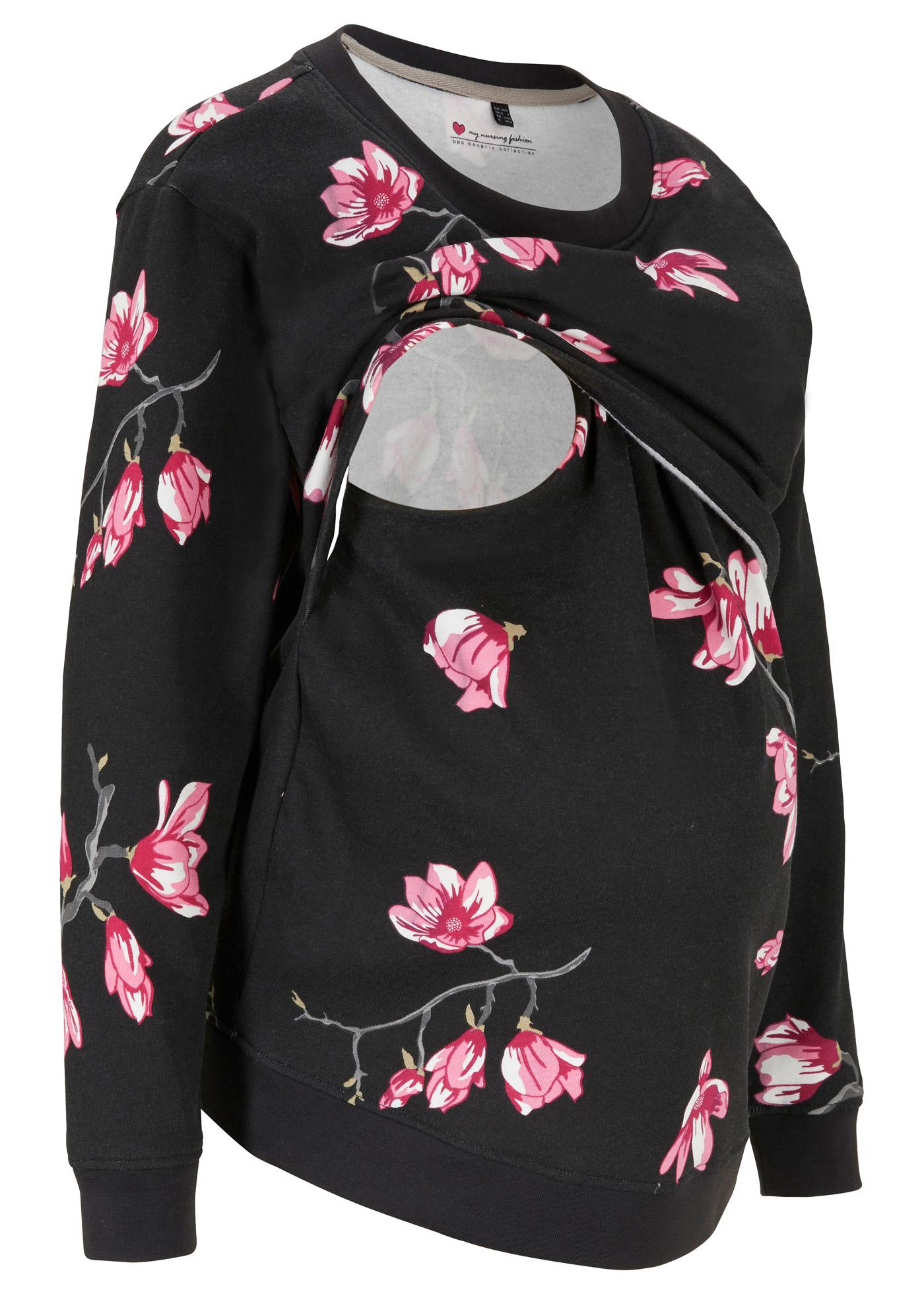 Bonprix 48/50 BLUZA CIĄŻOWA KWIATY