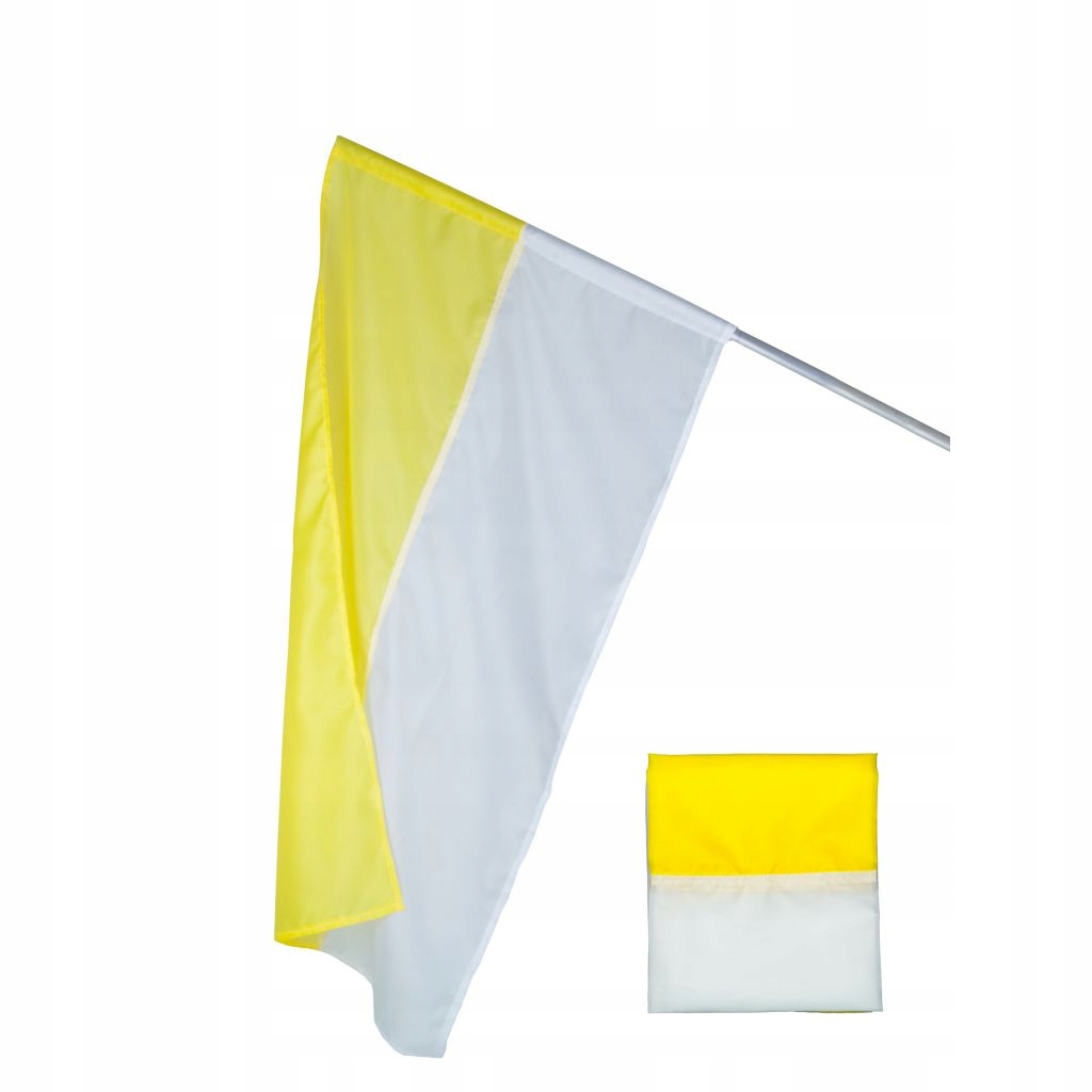 FLAGA PAPIESKA DUŻA KOŚCIELNA ŻÓŁTO BIAŁA 115X70