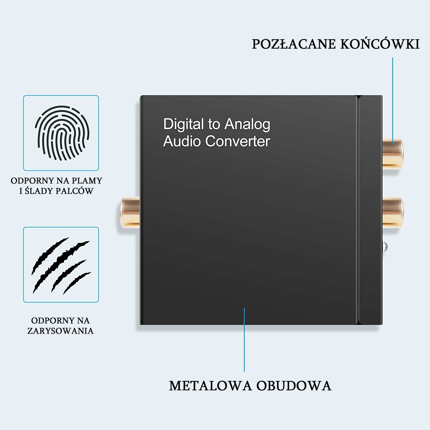 Konwerter SPDIF optyczny Toslink L/R RCA 3,5mm DAC Marka Novaza Tech