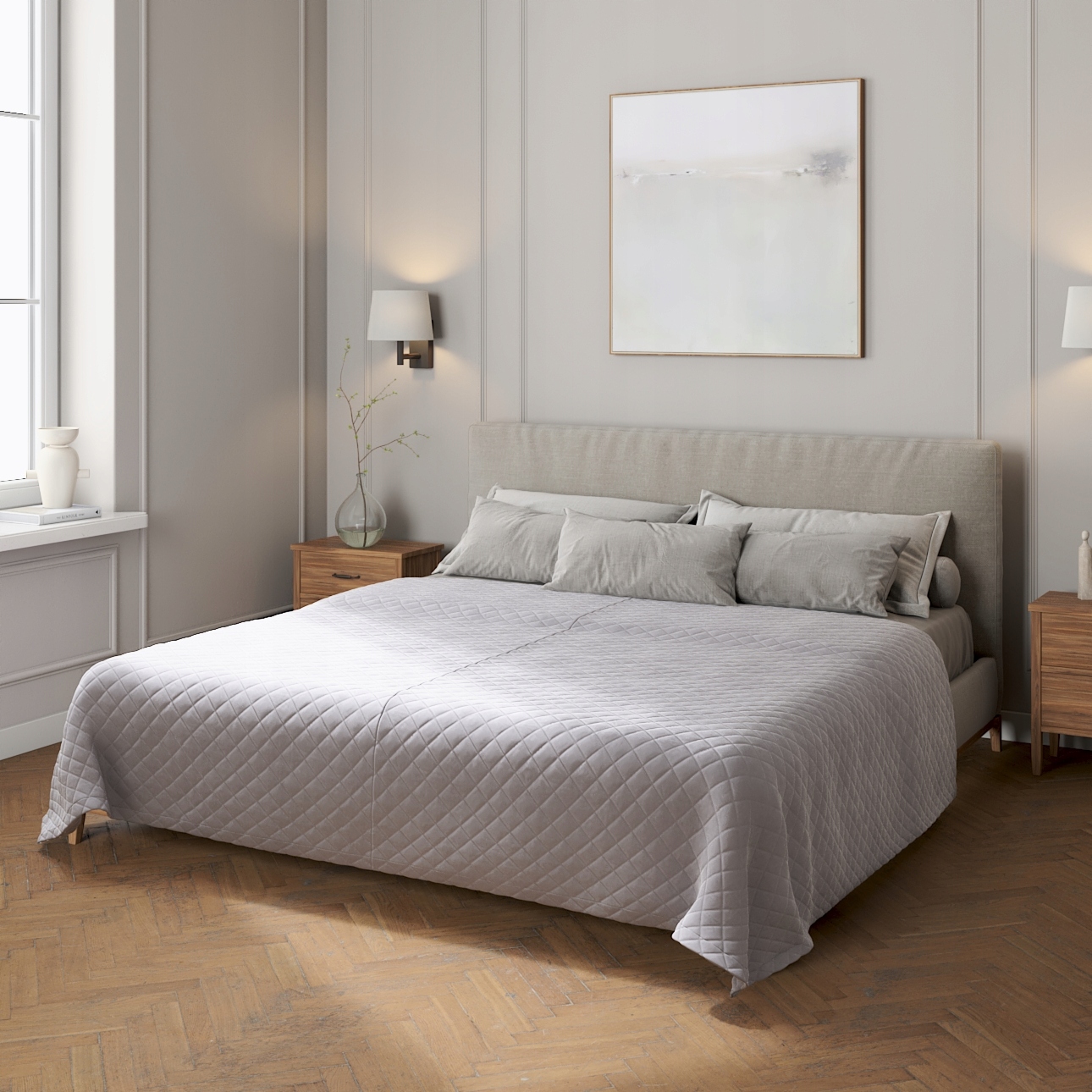 Dekoria Prošívaný přehoz v odstínech šedé barvy