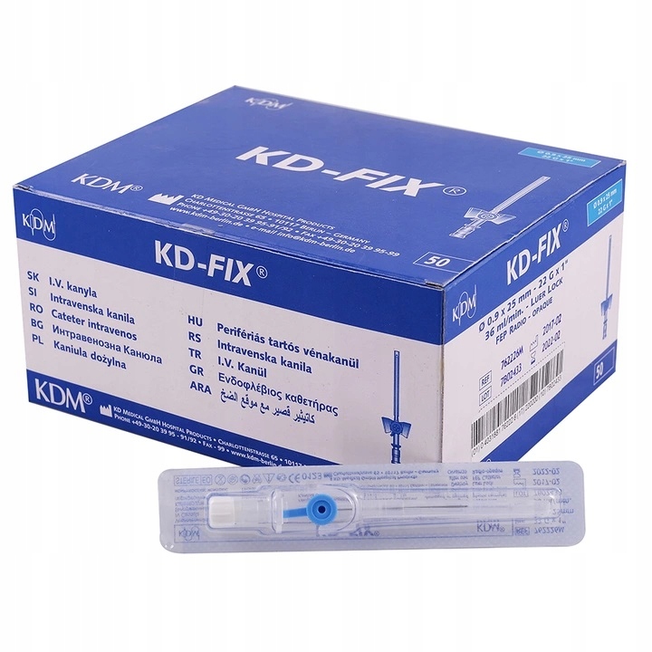 

Kaniula wenflon Kd-fix G22 0,9 x 25 mm Niebieska
