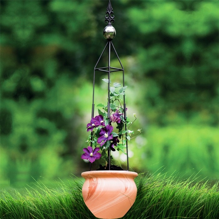 KOLUMNA OGRODOWA METALOWA OBELISK PERGOLA NA ROŚLINY RÓŻE PNĄCZA = 99x14cm Marka Plantina