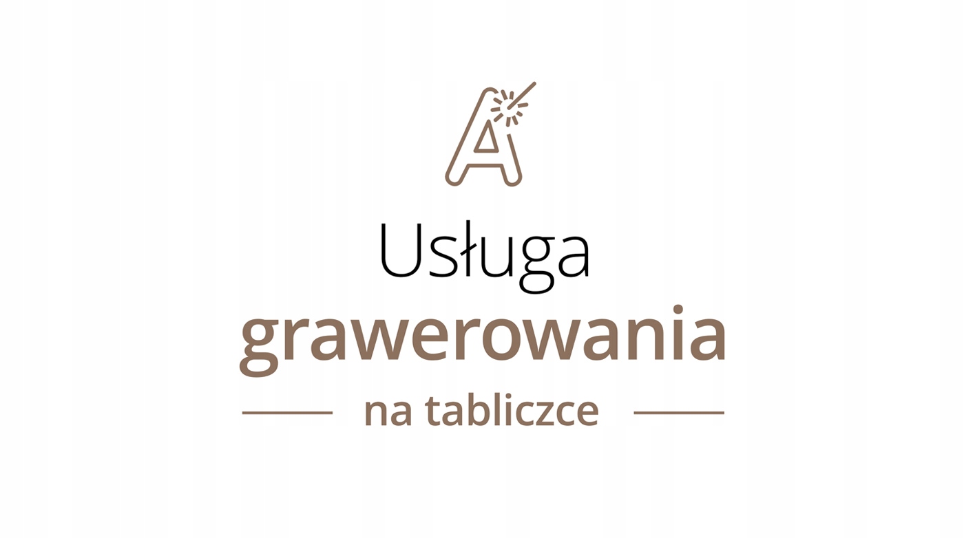 Usługa grawerowania - NA TABLICZCE Szerokość produktu 8 cm