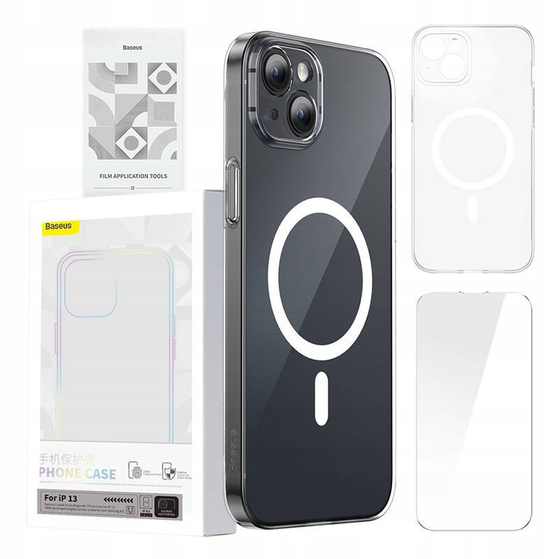 Etui ochronne Baseus Magnetic Crystal Clear do iPhone 13 (transparentne)