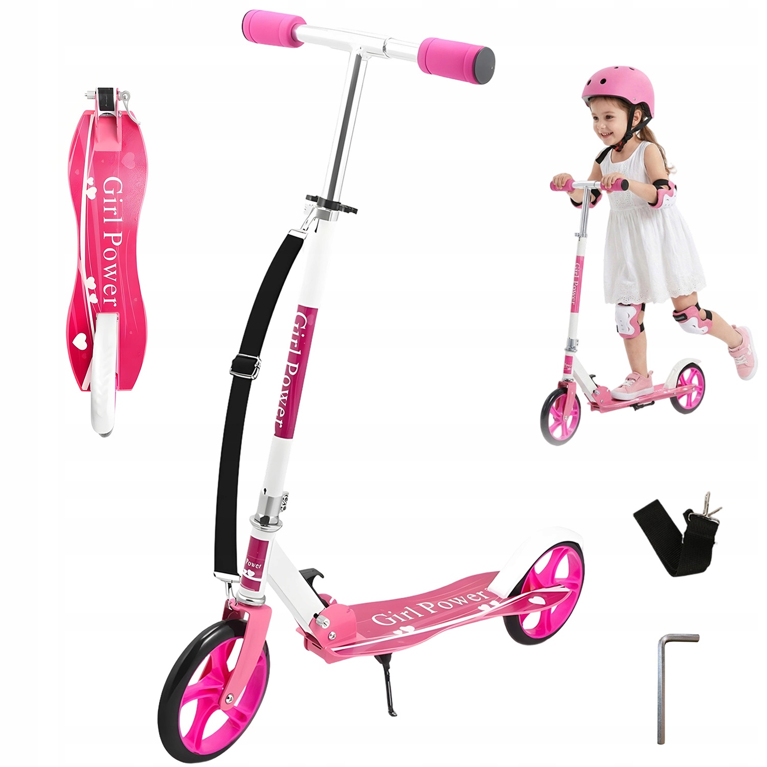 Hulajnoga Dziecięca Z Regulowaną Wysokością Uchwyty Hamulec Tarcie