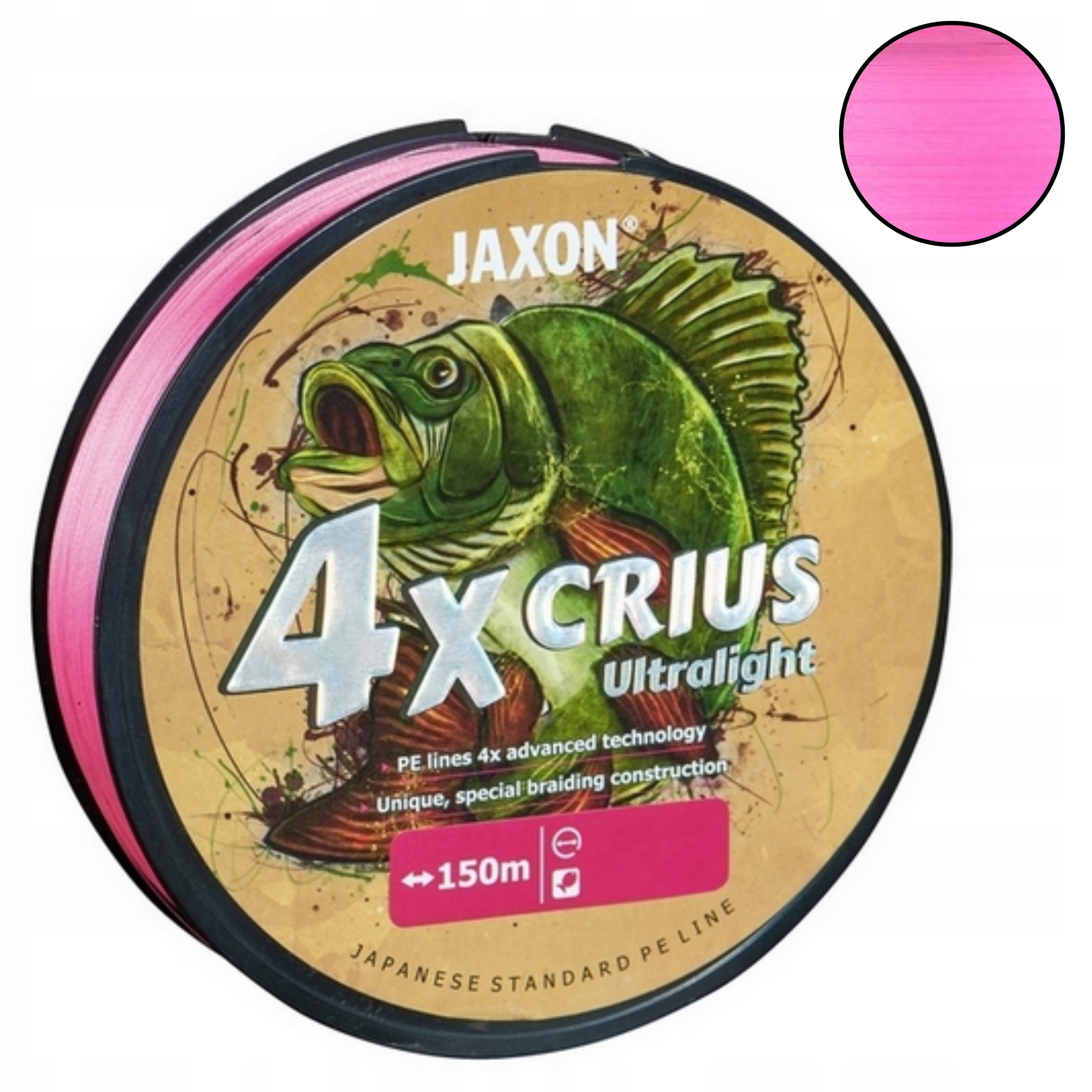 Plecionka Ultralight Pink Jaxon Crius 4X spinningowa Różowa 0,082mm 150m