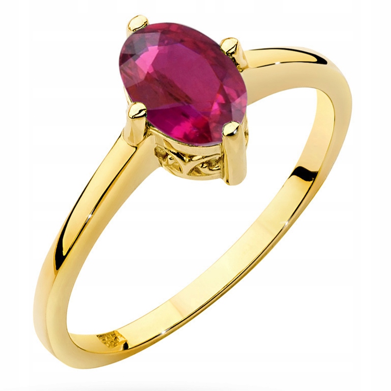 Zlatý Prstýnek pr. 585 s Rubínem 1,00 ct 14k