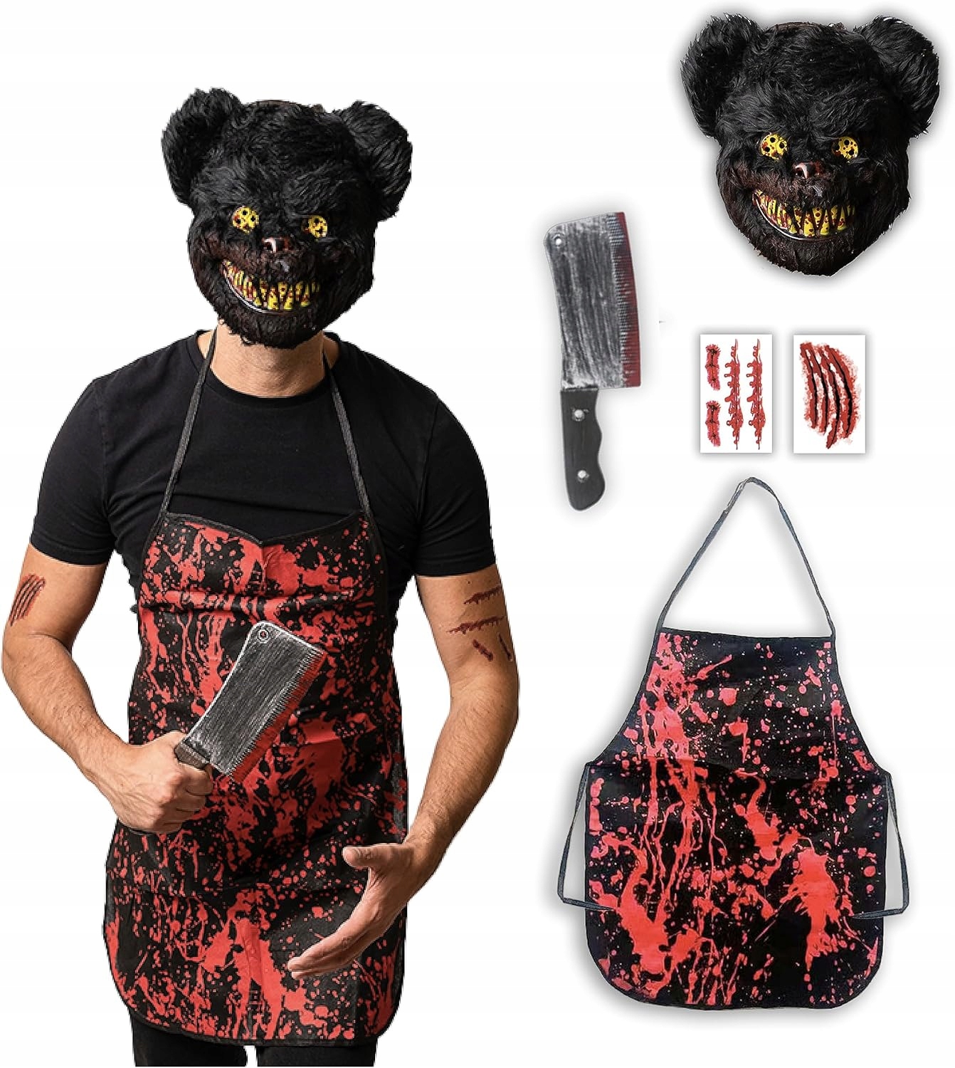Strašidelný kostým medvěda na Halloween Pánský převlek Horor One Size