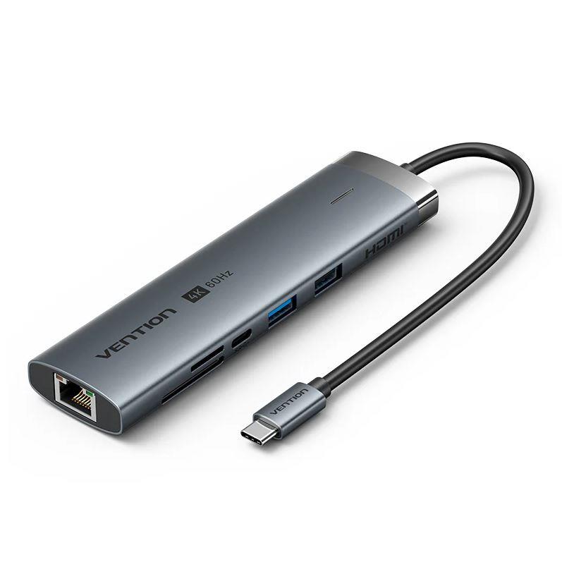 Stacja dokująca Vention 9w1 Usb-c 4K Aluminium, 100W Power Delivery