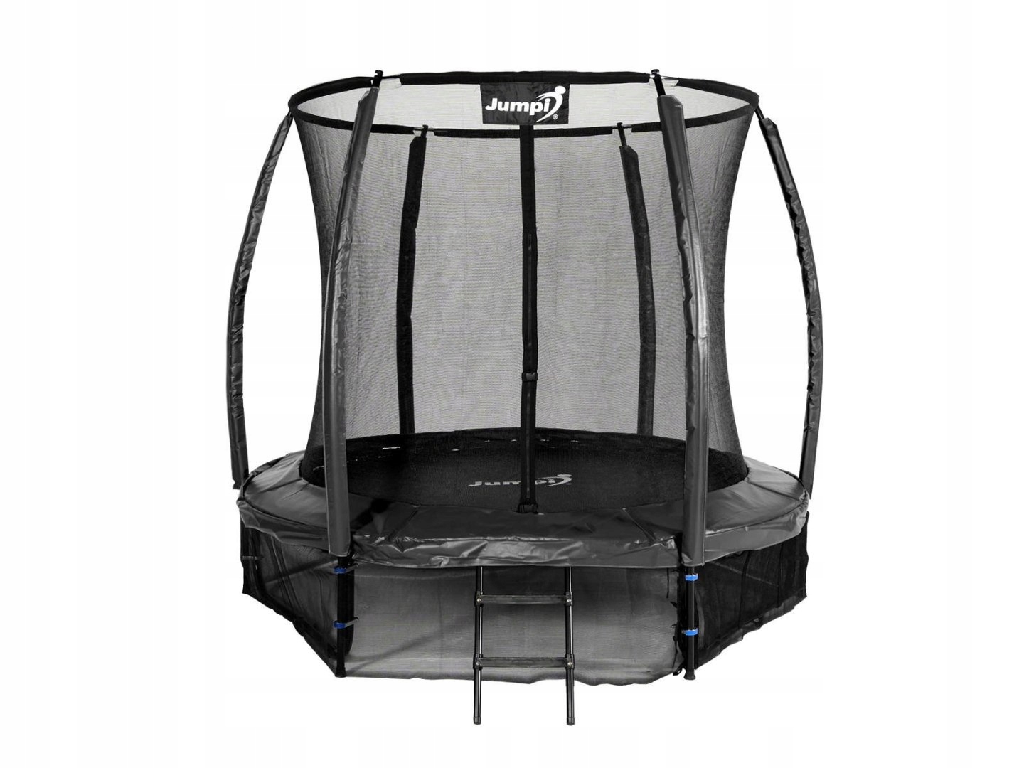 Trampolina Ogrodowa Jumpi 252cm/8FT Maxy Comfort Plus CZARNA Z Wewnętrzną S