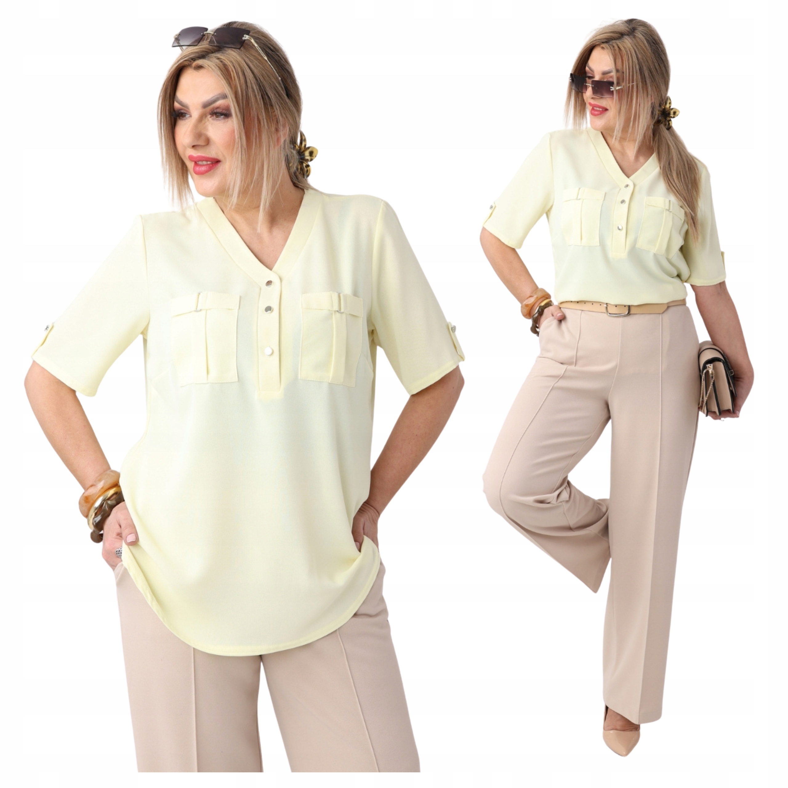 bluzka damska Polski Producent duże rozmiary gładka koszulowa