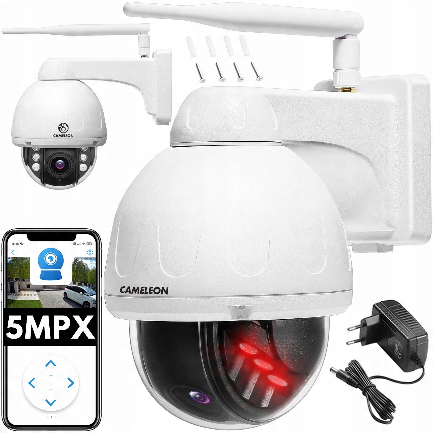 

Kamera Zewnętrzna Obrotowa WiFi Ip 5MPx 4MPx Biała