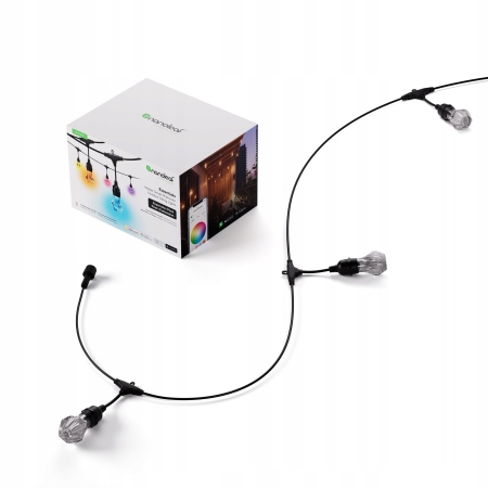 Rozširujúci balíček inteligentných viacfarebných vonkajších reťazových svetiel Nanoleaf Essentials