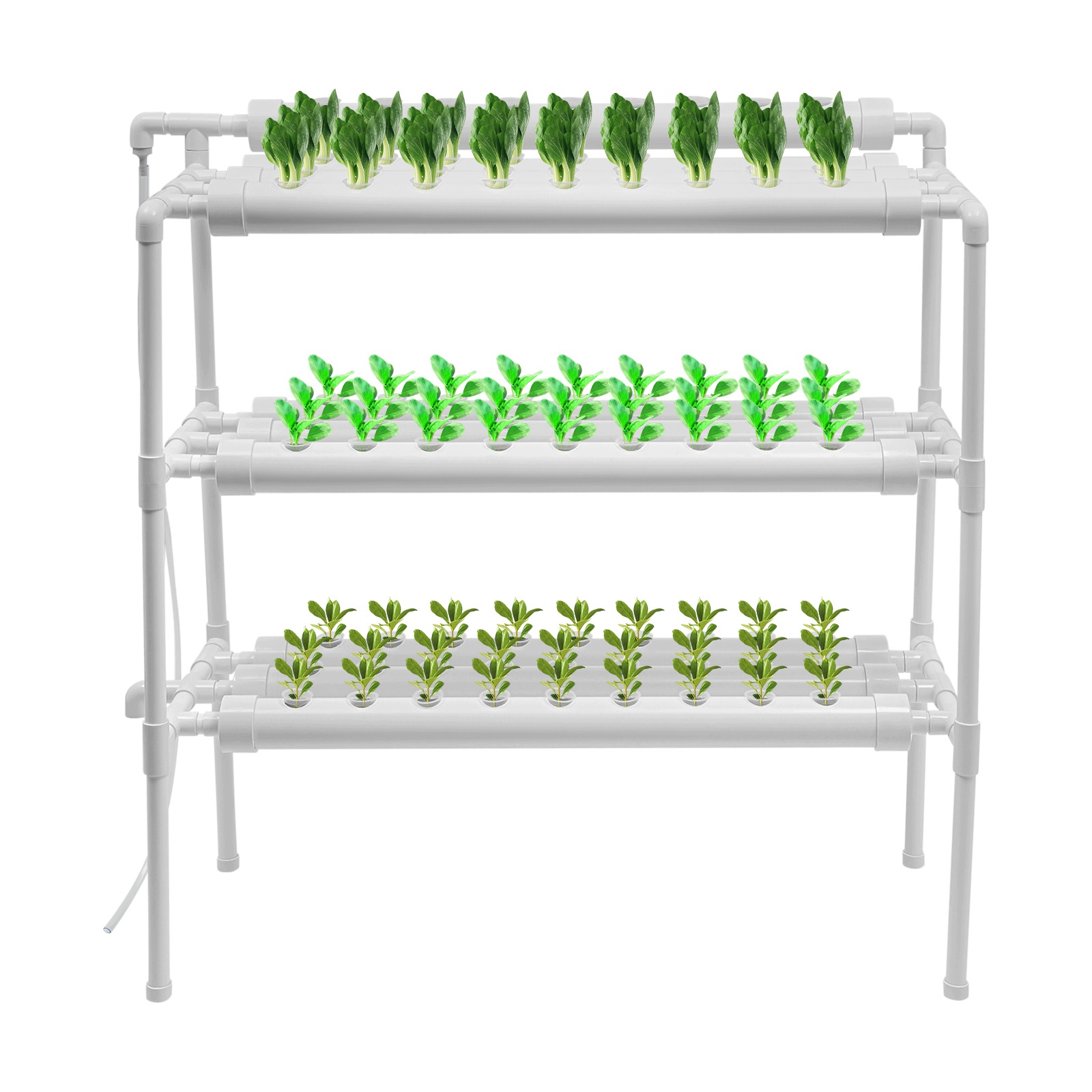 Třípatrový hydroponický pěstební systém s 90 místy pro rostliny, 102 × 40 × 100 cm