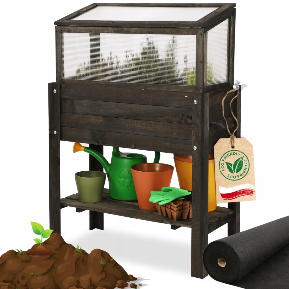 Skleník na nohách na balkón herbárium bylinková skriňa 80x37 Eko polička