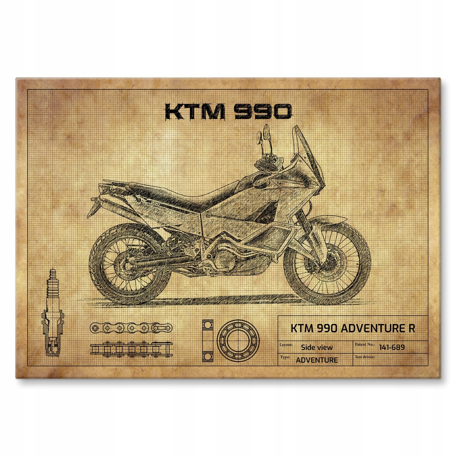 Kovový plakát Ktm 990 Adventure R Dárek 30 x 42 cm