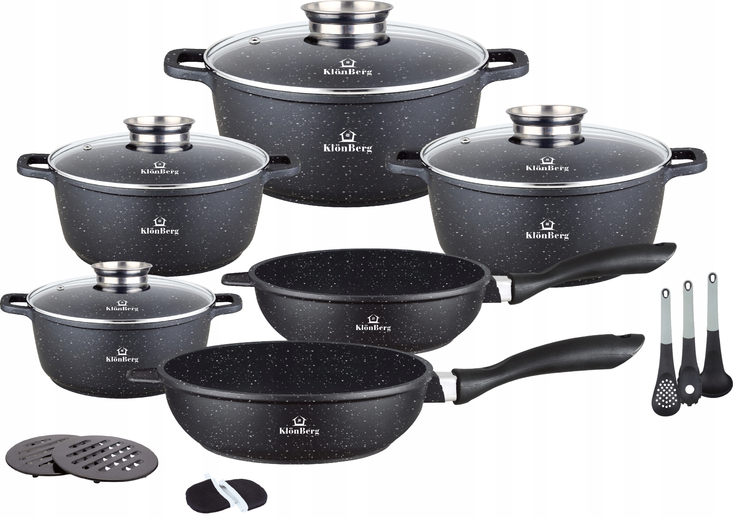 Sada mramorových hrnců 12 El. KlönBerg Premium indukce Plyn