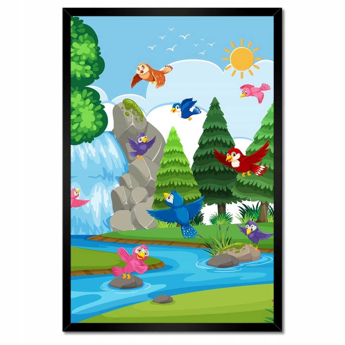 Plakáty v rámu 40x60 Zvířátka Vodopád