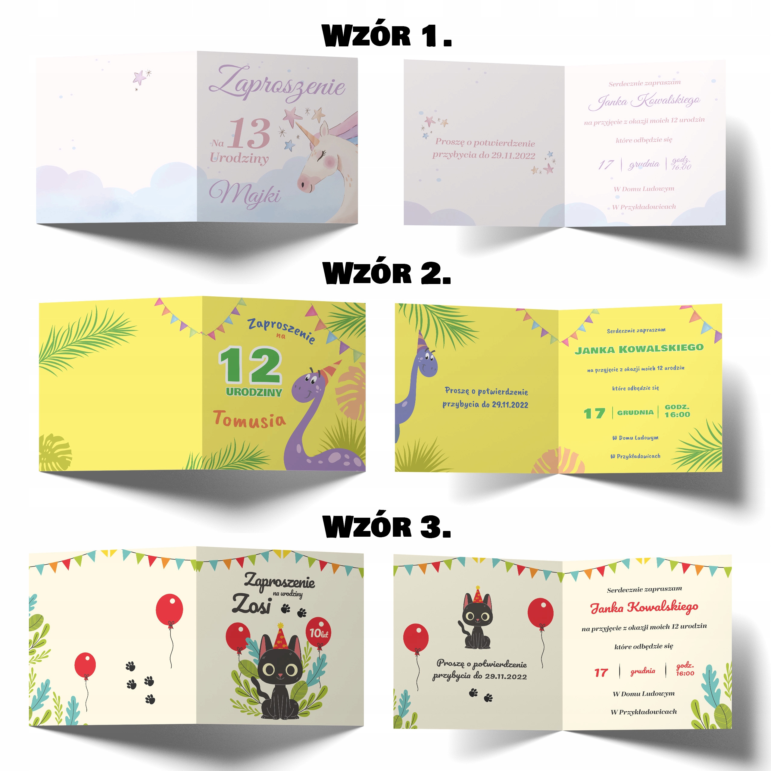 KREATOR ZAPROSZENIA URODZINOWE DLA DZIECI Rodzaj urodziny