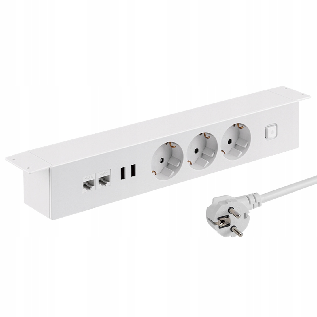 Listwa Zasilająca Spacetronik Przedłużacz Podblatowy 3xSchuko 2xUSB 2xLAN