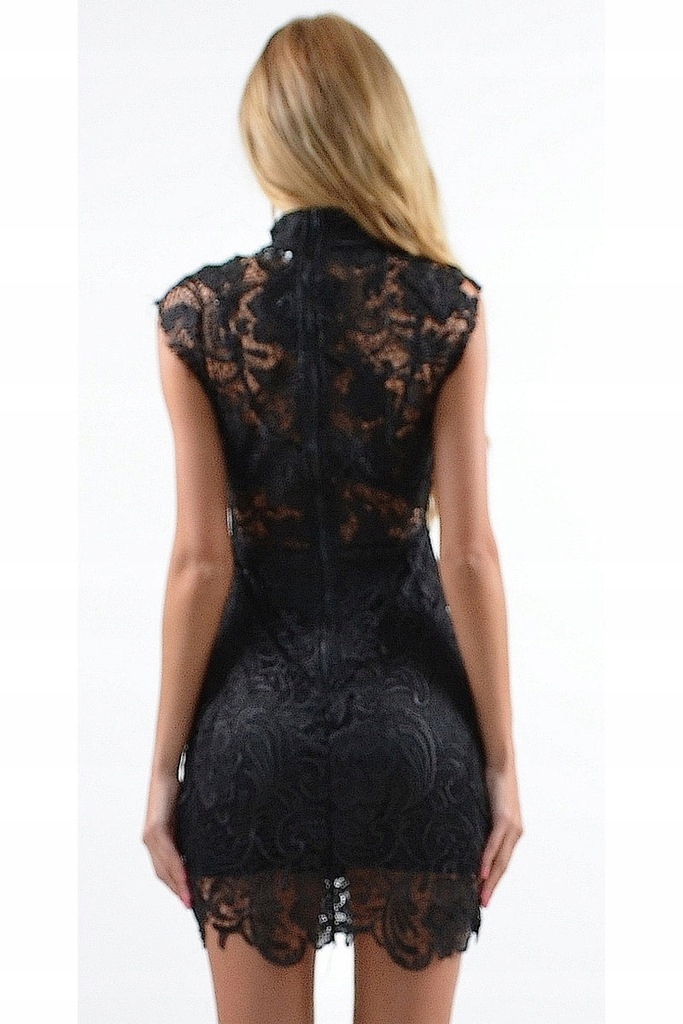 SUKIENKA KORONKOWA CZARNA SEXOWNA ŚWIĘTA SYLWESTER KRÓTKA MINI M 38 Model 3189