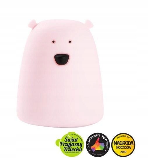 MIŚ MAŁY LAMPKA SILIKONOWA RÓŻOWA