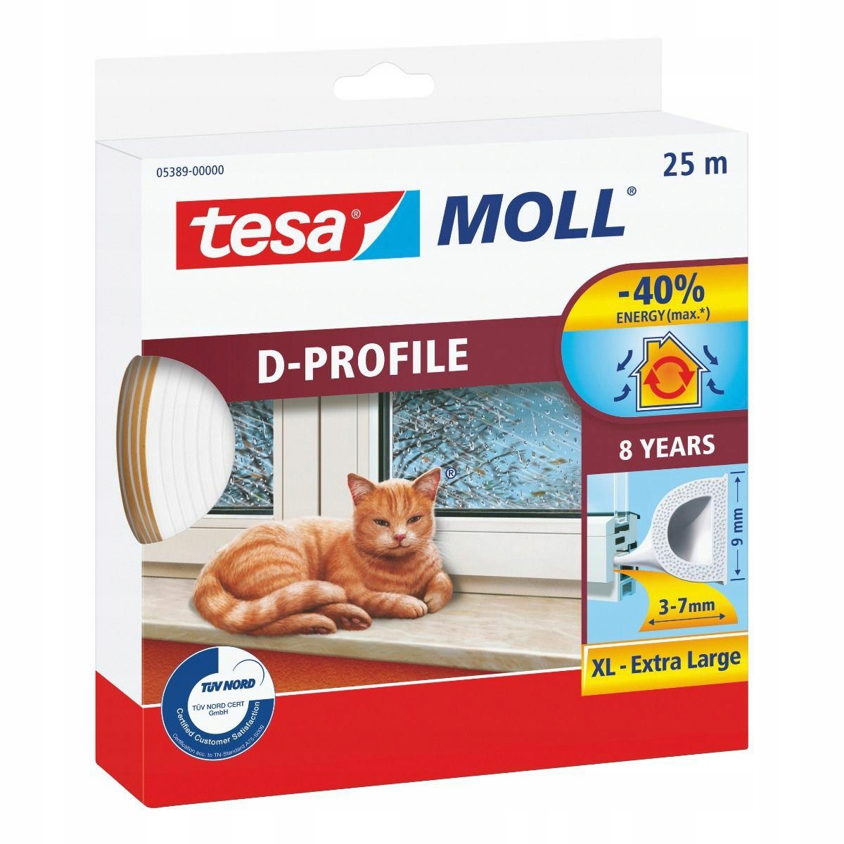 Tesa Těsnění Bílé D 25 m 9 mm TS05389-00000-00