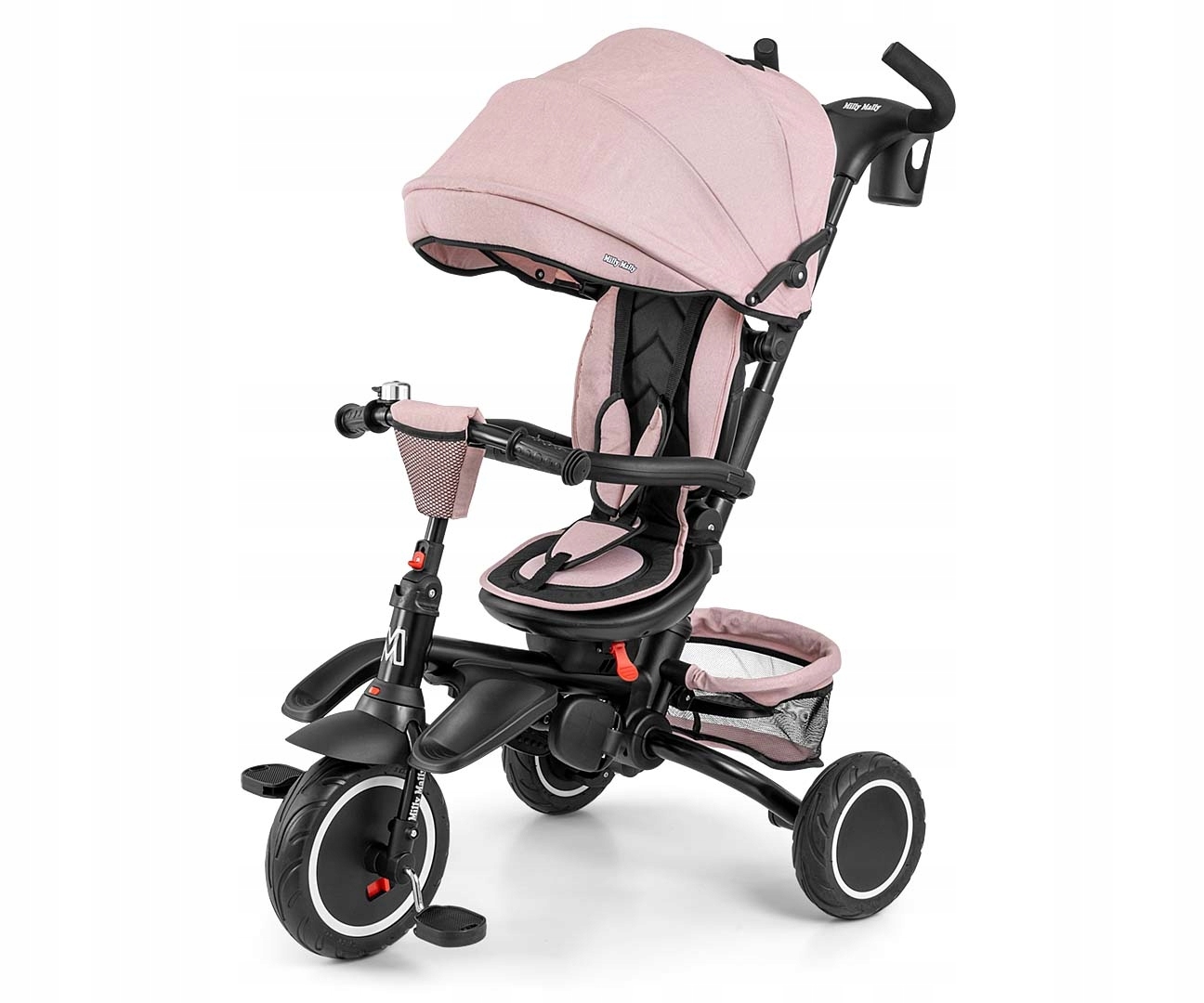 Milly Mally Bezpieczny Rowerek Trójkołowy Stanley Rubber New Pink GrowUp