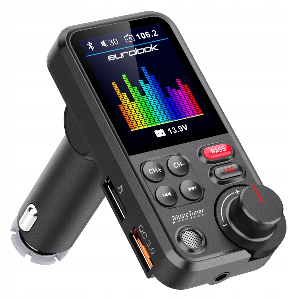 

Transmiter Fm Bluetooth Ładowarka Usb Aux Bass Sd