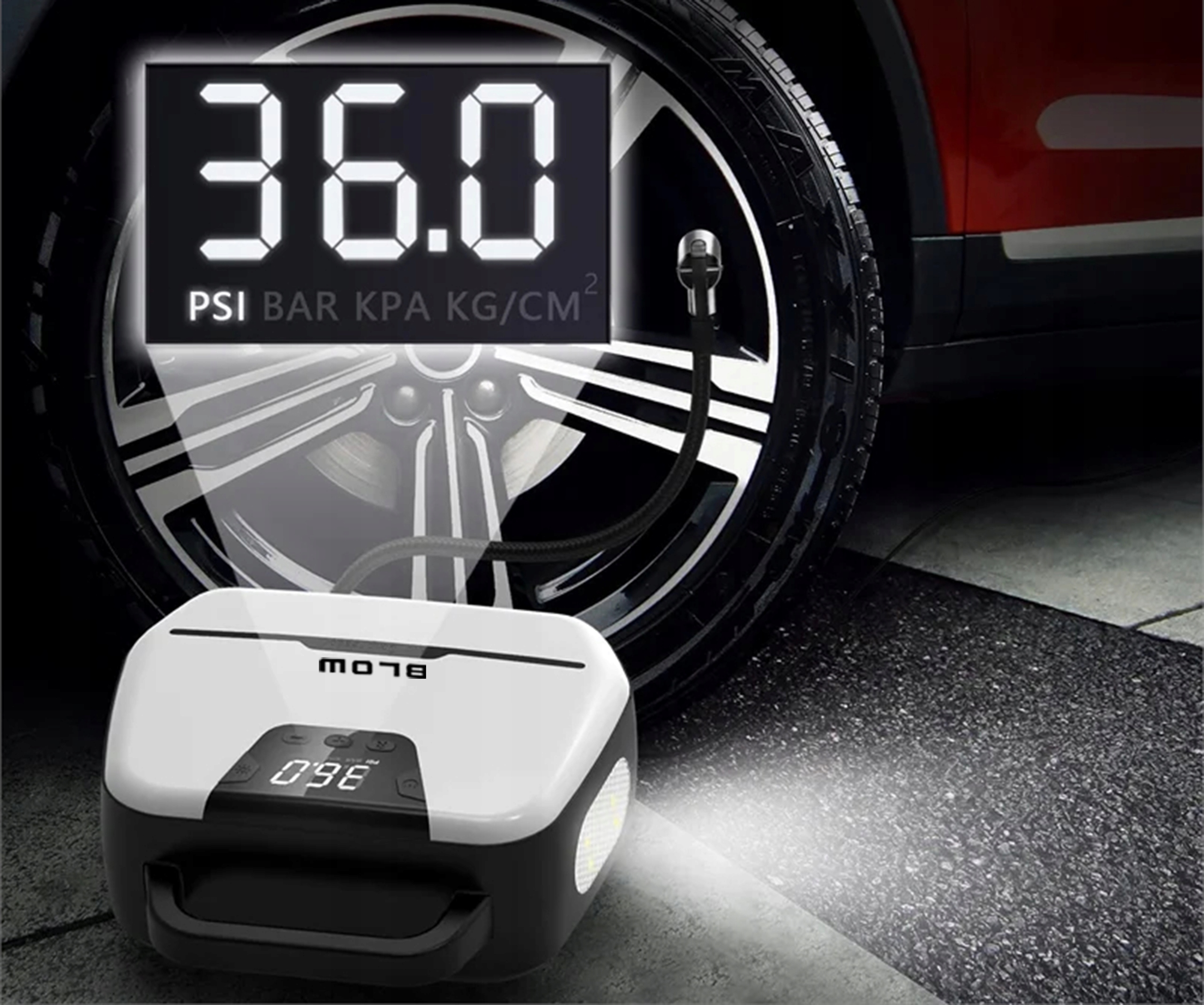 KOMPRESOR SAMOCHODOWY SPRĘŻARKA POMPKA ELEKTRYCZNA ROWEROWA PRZENOŚNA 12V EAN (GTIN) 5900804136279