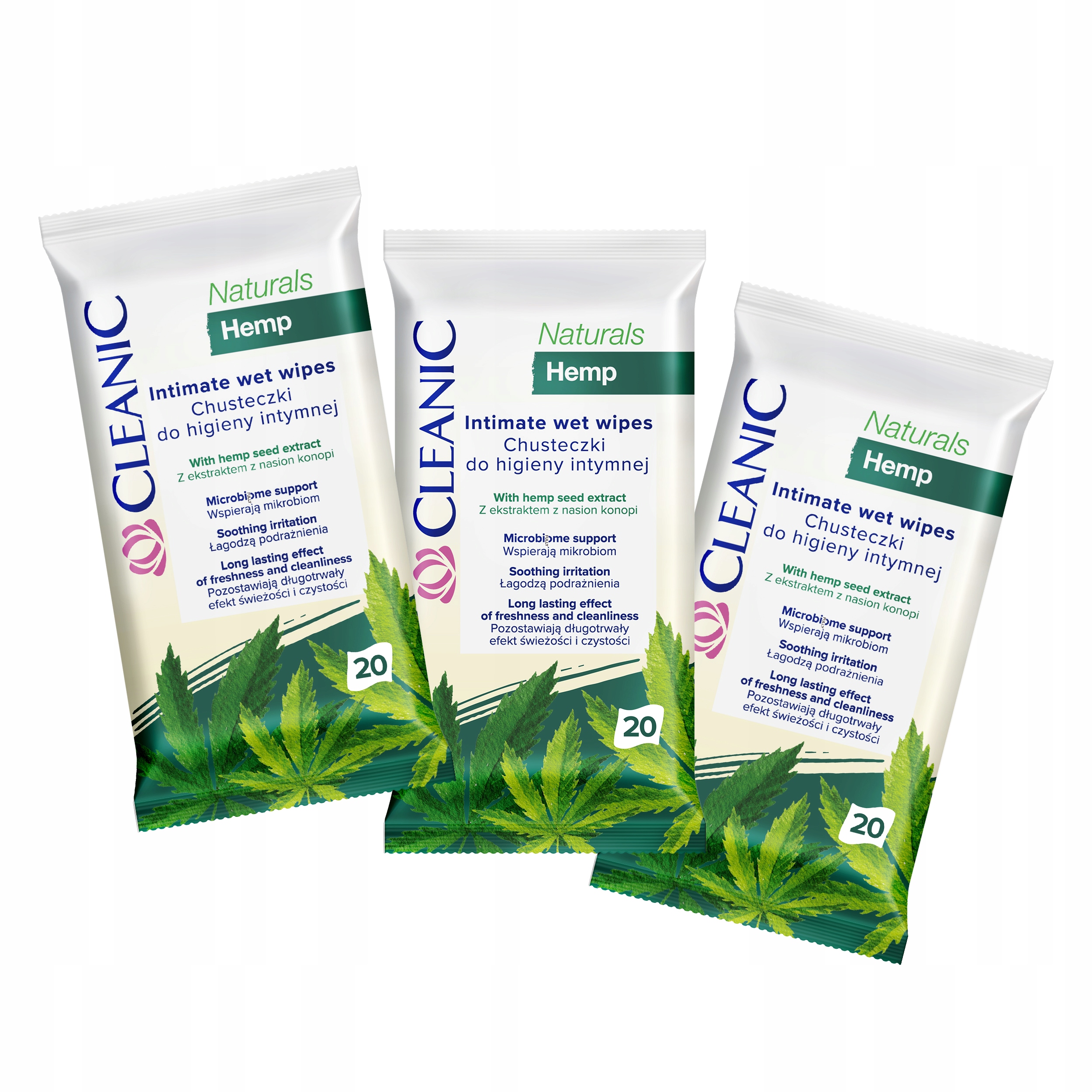 

3x Chusteczki Cleanic Naturals Hemp 20 szt