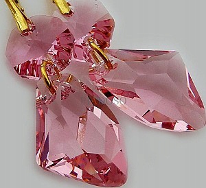 Krásné krystaly Dlouhé Náušnice Rose Cosmo