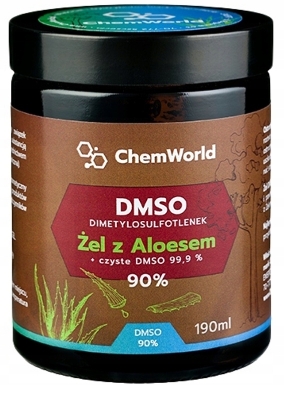 Żel Dmso o mocy 90% z Aloesem 190 ml Dmso Czda 99,96% ChemWorld
