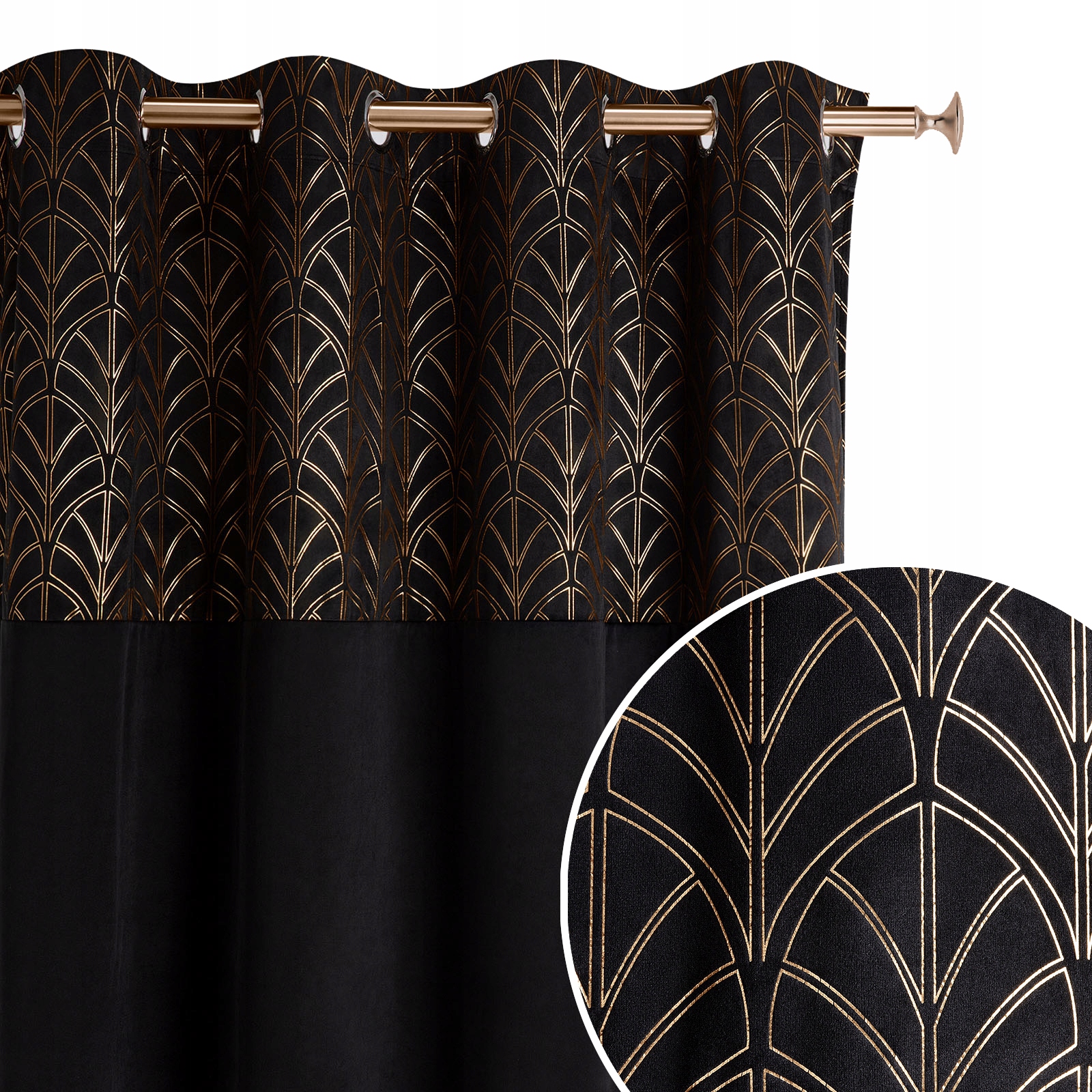 

Zasłona gotowa welur velvet czarna 140x280 Bliss S
