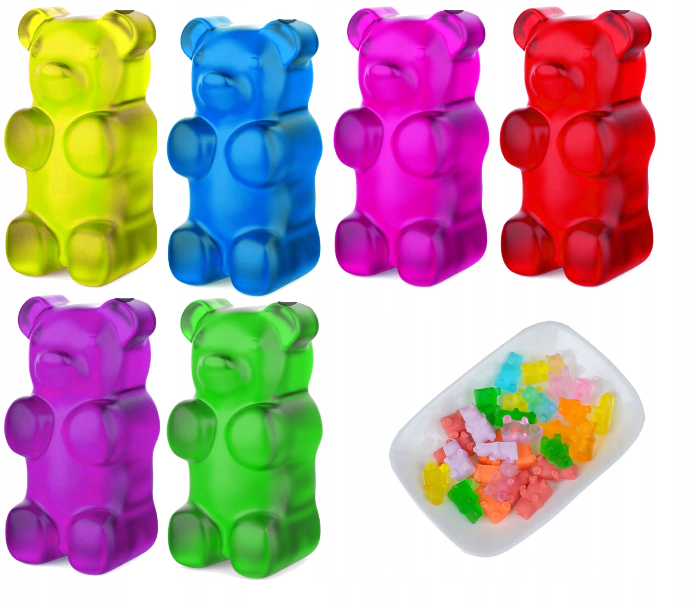 FOREMKA NA ŻELKI DO ŻELKÓW PRALINEK HARIBO MISIE KOSTKI LODU + PIPETA FORMA Długość 18 mm