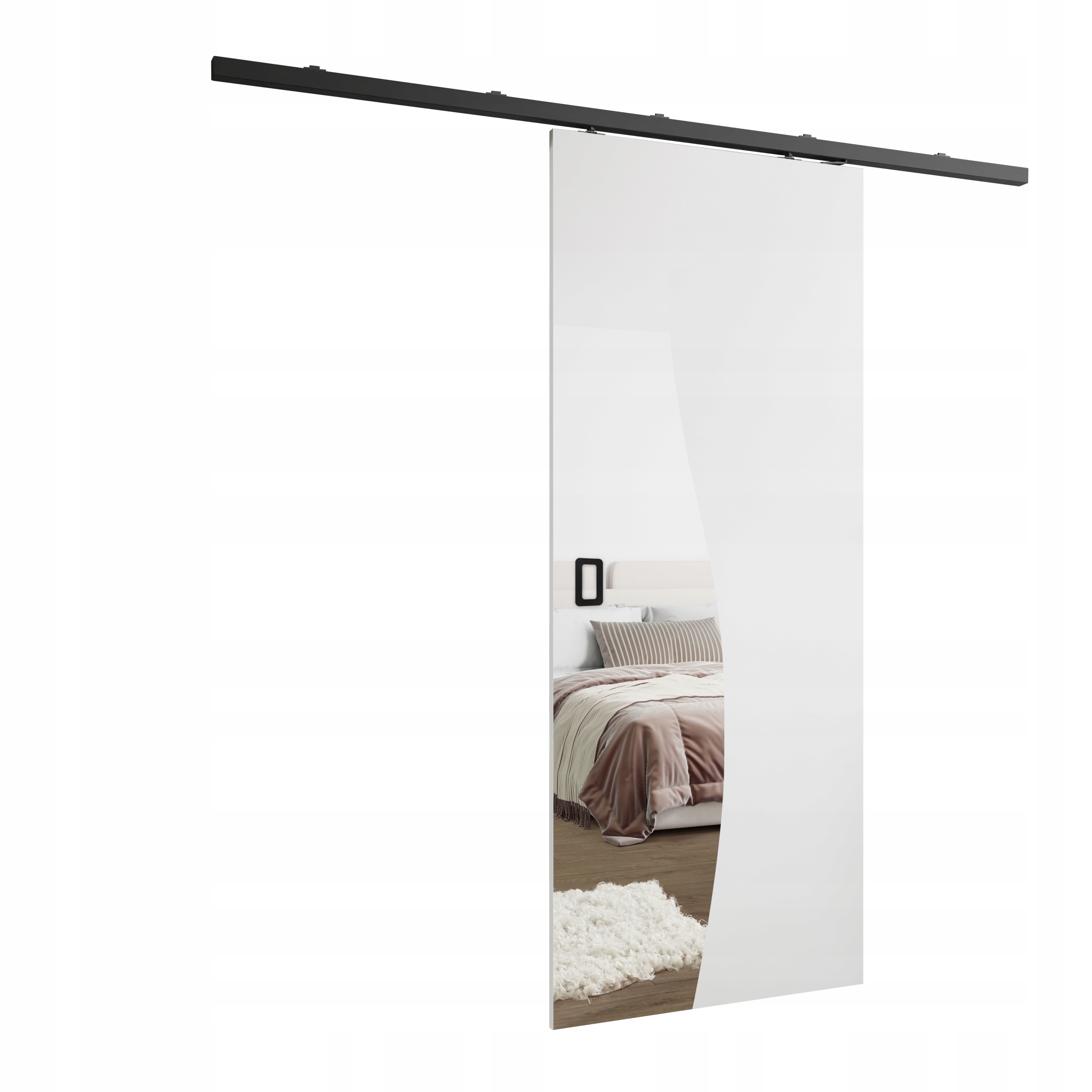 Posuvné nástěnné dveře HS-45 Bajla 60 bílé zrcadlo