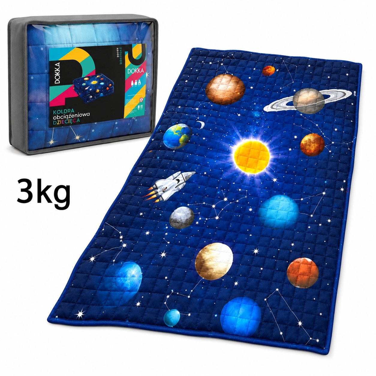 Kołdra Obciążeniowa Dla Dzieci Sensoryczna 100X150 3 Kg