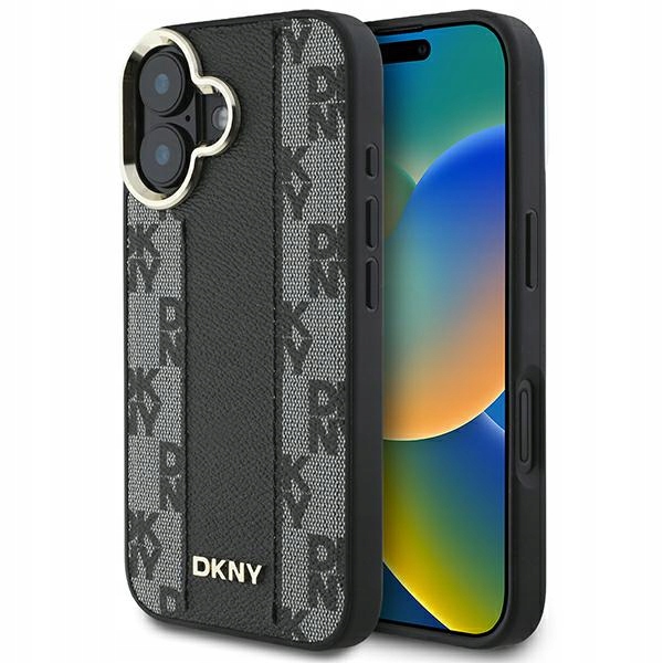 Dkny Pevný kryt pro iPhone Pouzdro Plus 6,7" černý s kostkovaným vzorem a ochranou MagSafe