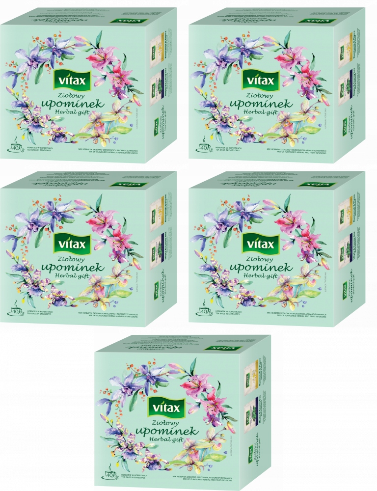Vitax ziołowy upominek 40 torebki 4 smaki ziołowe x5