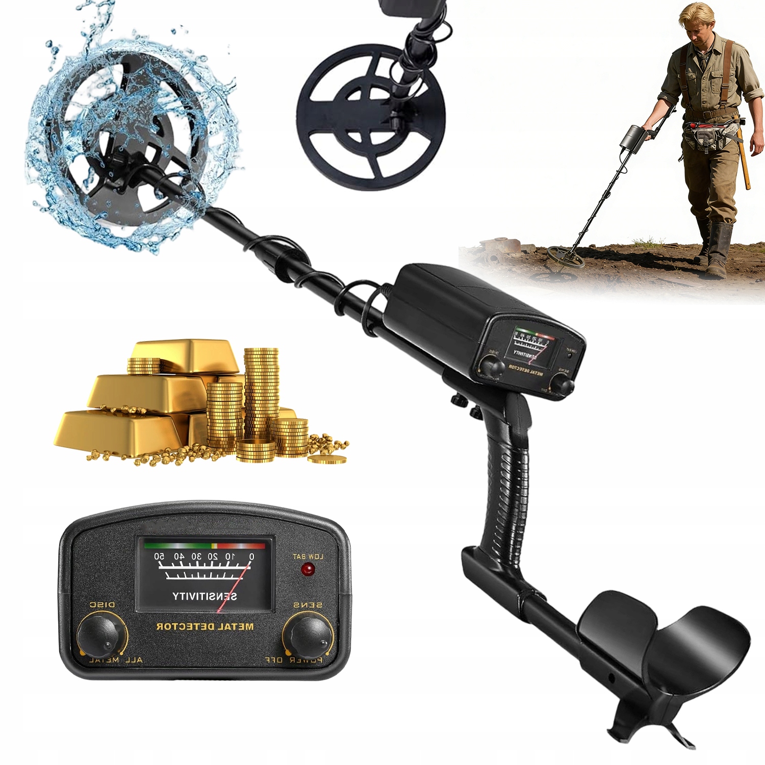 Detektor Detektoru Kovů, Multifunkční Přenosný Led Displej Na Pláž