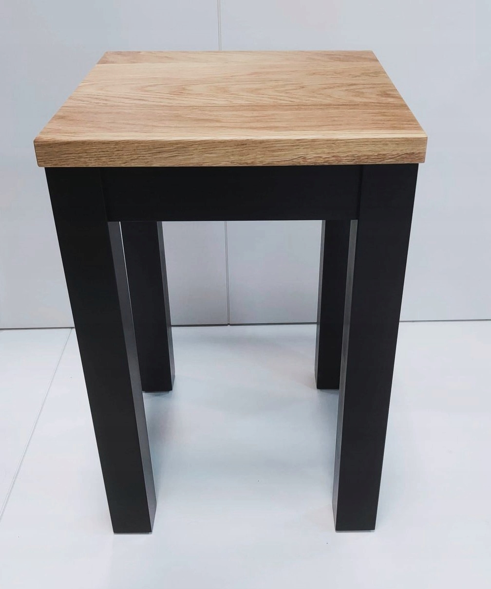 Taboret ERGO DĄB / CZARNY STOŁEK - LITE DREWNO Marka inny