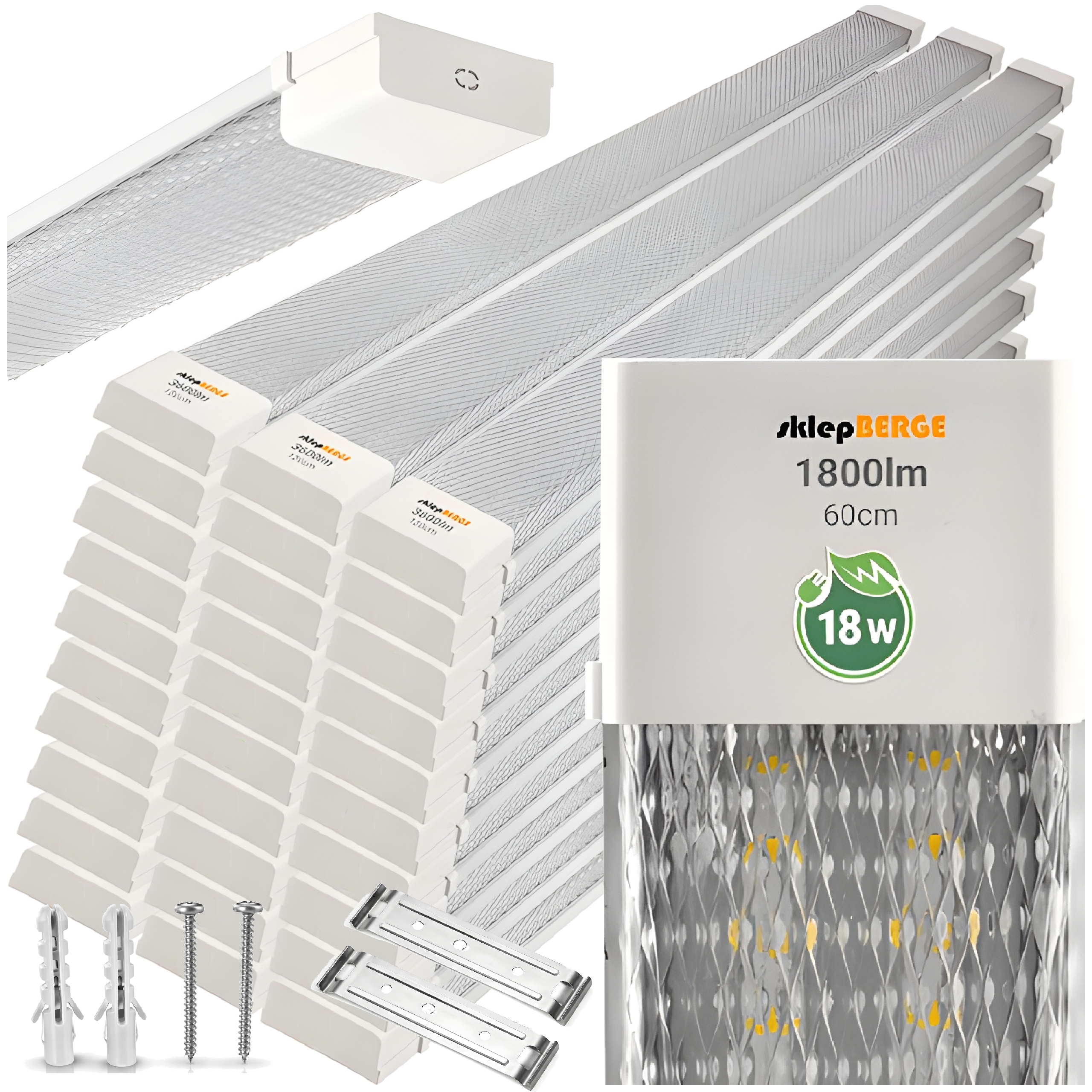 Svietidlá Panely Led lampy do garáže 60cm 18W 1800lm 4000K Silná x30
