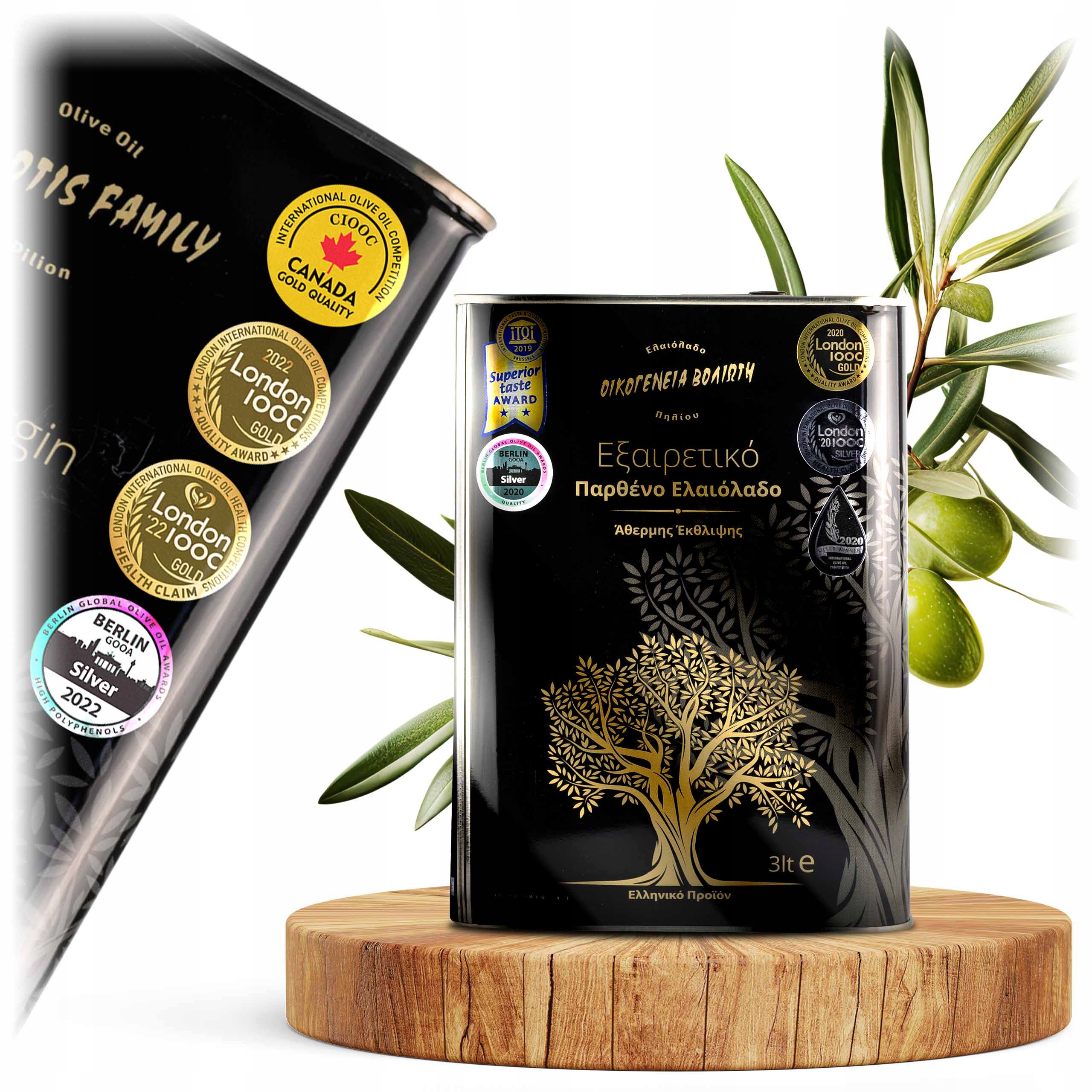 Levně Extra panenský olivový olej 3 l Řecká nefiltrovaná kvalita Čerstvá 2025/2026