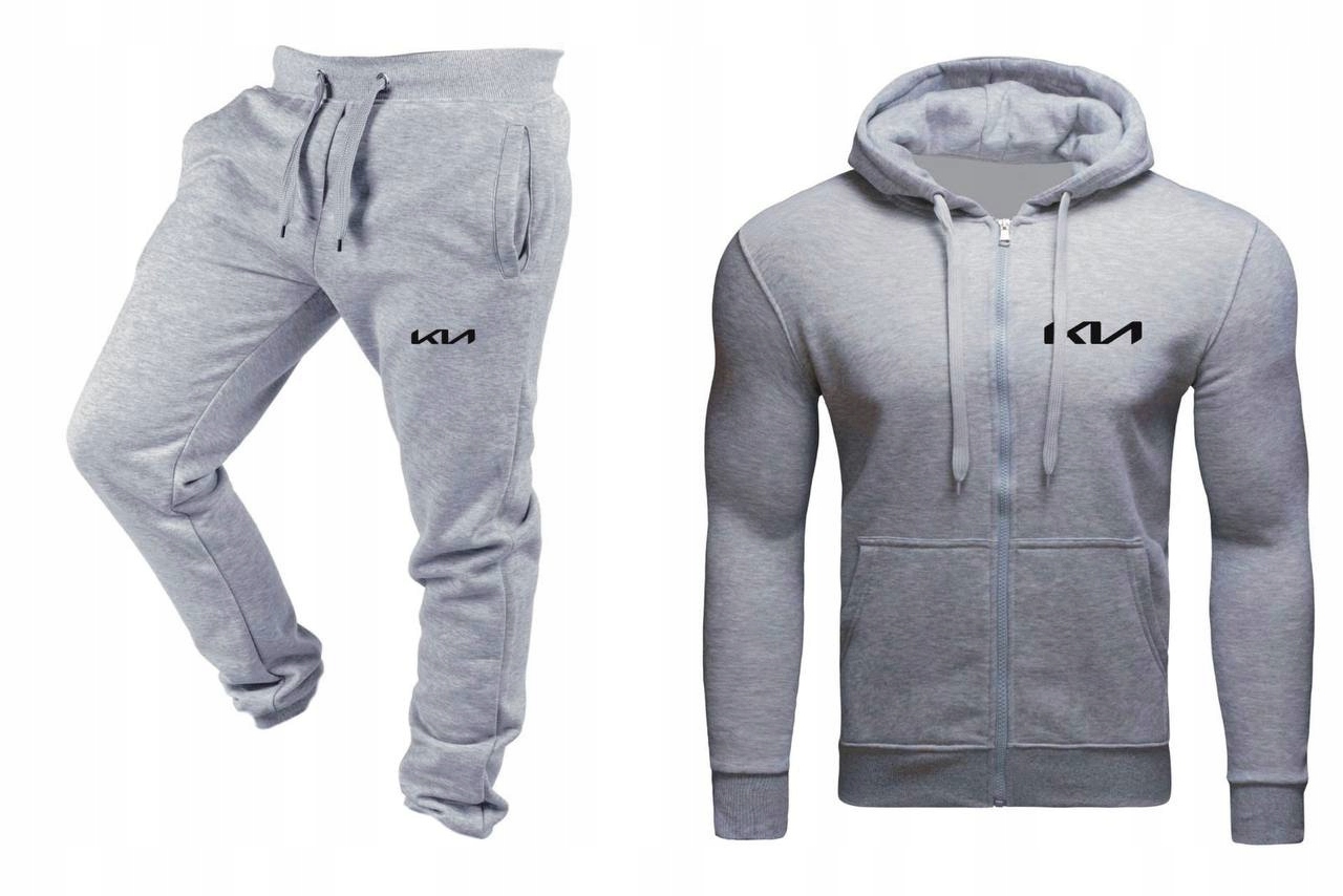Tepláková Souprava Teplákovka Kia Pánská Rozepínací Šedá M