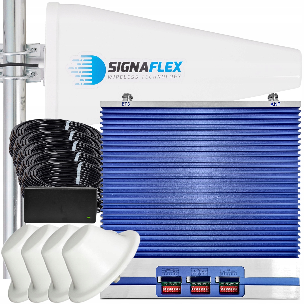 Zosilňovač Signálu Telefónu Internetu Egsm 3G 4G Lte 5000 m2 Antény 10 m