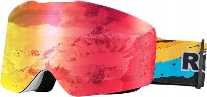 ROCKBROS Okulary Narciarskie Gogle, Polaryzacyjne, Białe Ramki